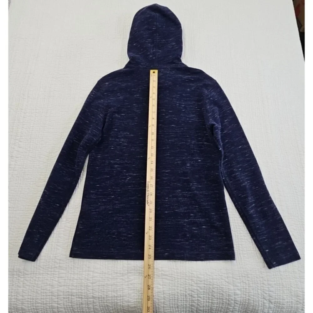 Banana Republic Waffle Hoodie Men's M Navy Blue Long Sleeve Drawstring‎ EUC LN